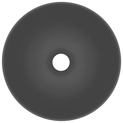 vidaXL kerek matt sötétszürke kerámia mosdókagyló