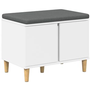 vidaXL Előt&eacute;r pad p&aacute;rn&aacute;val Feh&eacute;r 60 x 38 x 46 cm Műanyag Fa &eacute;s Sz&ouml;vet