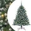 vidaXL Mű kar&aacute;csonyfa 150 LED-del Z&ouml;ld 150 cm PVC &eacute;s Műanyag &eacute;s Ac&eacute;l