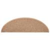 vidaXL 15 db világosbarna, félkör alakú, nagy lépcsőszőnyeg 65 x 21 x 4 cm