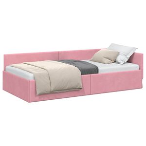 vidaXL Sarok&aacute;gy keret fejt&aacute;ml&aacute;val R&oacute;zsasz&iacute;n 80 cm x 200 cm B&aacute;rsony