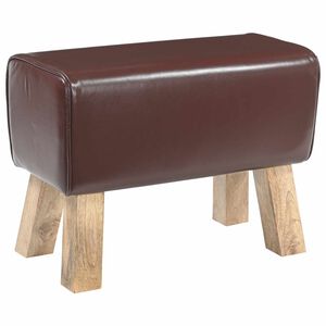 vidaXL pad 60 x 30 x 45 cm Val&oacute;di Bőr S&ouml;t&eacute;t Barna