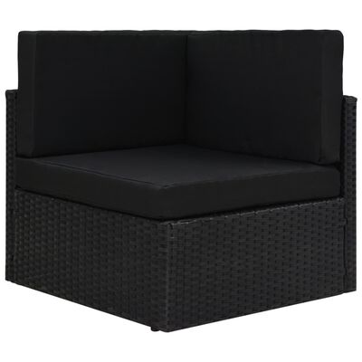 vidaXL 2 személyes fekete elemes polyrattan kanapé