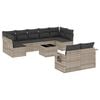 vidaXL 10 r&eacute;szes vil&aacute;gossz&uuml;rke polyrattan kerti &uuml;lőgarnit&uacute;ra p&aacute;rn&aacute;kkal