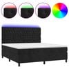 vidaXL fekete b&aacute;rsony rug&oacute;s &eacute;s LED-es &aacute;gy matraccal 160x200 cm