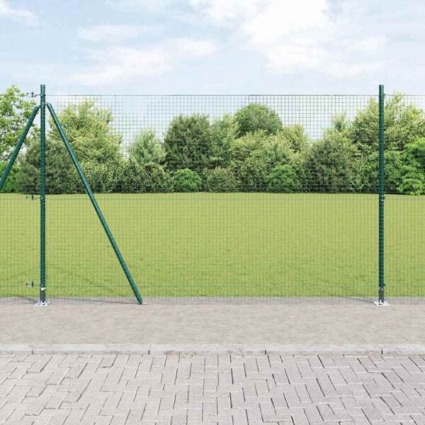 vidaXL Ker&iacute;t&eacute;soszlop Z&ouml;ld 50 x 1,4 m (25 x 25 mm h&aacute;l&oacute;) Ac&eacute;l &eacute;s PVC