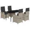 vidaXL 5r&eacute;szes vil&aacute;gossz&uuml;rke polyrattan kerti &eacute;tkezőgarnit&uacute;ra p&aacute;rn&aacute;val