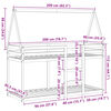 vidaXL viaszbarna tömör fenyőfa ágy emelettel és tetővel 90 x 200 cm