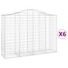 vidaXL 6 db íves horganyzott vas gabion kosár 200x50x140/160 cm