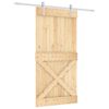 vidaXL Cs&uacute;sz&oacute; ajt&oacute; Term&eacute;szetes &eacute;s Feh&eacute;r 100 x 210 cm Szil&aacute;rd Fenyőfa