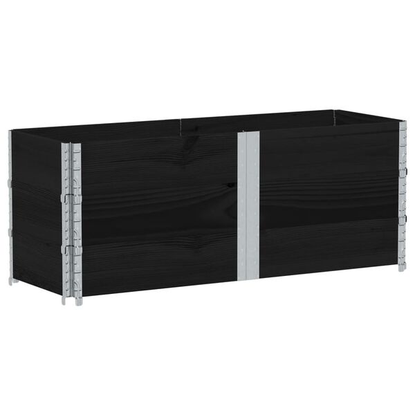 vidaXL 3 db fekete t&ouml;m&ouml;r fenyőfa raklapmagas&iacute;t&oacute; 150 x 50 cm