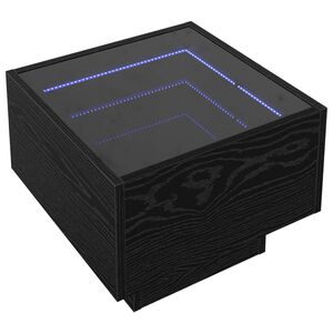 vidaXL Doh&aacute;nyz&oacute;asztal Fekete t&ouml;lgy 40 x 40 x 30 cm Szerelt fa