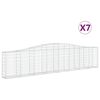 vidaXL 7 db &iacute;ves horganyzott vas gabion kos&aacute;r 400x30x80/100 cm