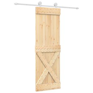 vidaXL Cs&uacute;sz&oacute; ajt&oacute; Term&eacute;szetes &eacute;s Feh&eacute;r 70 x 210 cm Szil&aacute;rd Fenyőfa