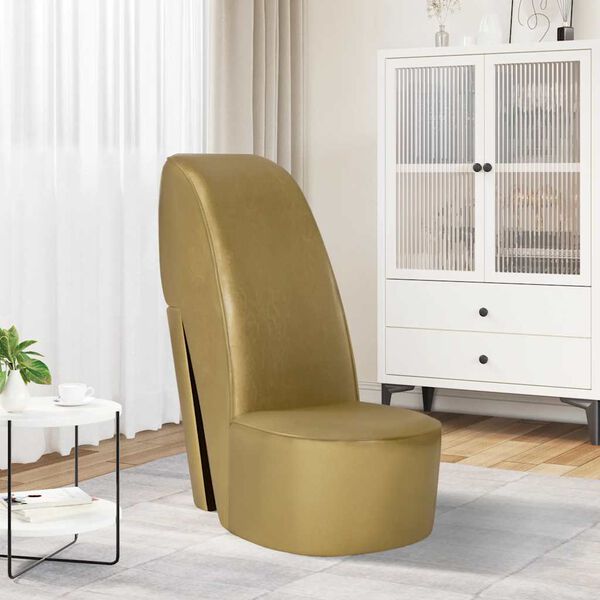 vidaXL aranysz&iacute;nű magas sark&uacute; cipő form&aacute;j&uacute; műbőr sz&eacute;k