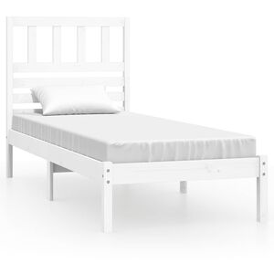 vidaXL feh&eacute;r t&ouml;m&ouml;r fenyőfa &aacute;gy matrac n&eacute;lk&uuml;l 75 x 190 cm