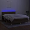 vidaXL barna sz&ouml;vet rug&oacute;s &eacute;s LED-es &aacute;gy matraccal 140x190 cm