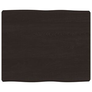 vidaXL s&ouml;t&eacute;tbarna kezelt t&ouml;m&ouml;r asztallap 60x50x(2-6) cm