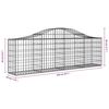 vidaXL 3 db íves horganyzott vas gabion kosár 200x30x60/80 cm