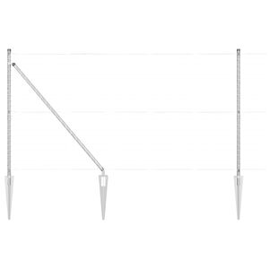 vidaXL Ker&iacute;t&eacute;soszlop 52 pcs Sz&uuml;rke 3,2 x 3,2 x 160 cm