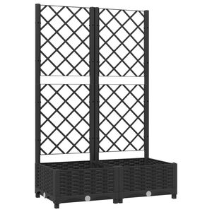 vidaXL fekete kerti vir&aacute;gl&aacute;da r&aacute;ccsal 80x40x121,5 cm PP