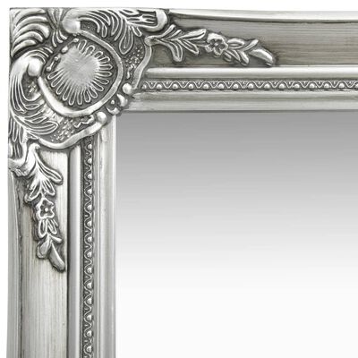 vidaXL ezüstszínű barokk stílusú fali tükör 40 x 40 cm