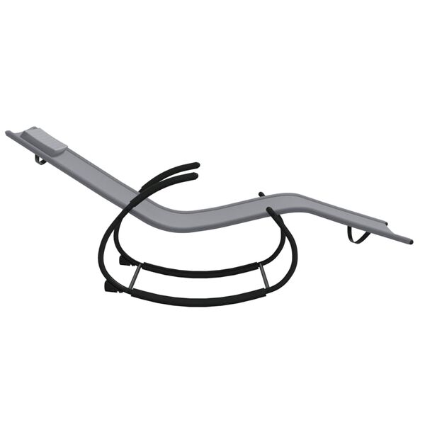 vidaXL szürke acél és textilén hintázó napozóágy