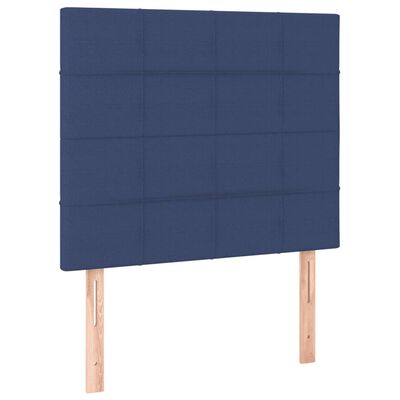 vidaXL kék szövet ágykeret fejtámlával 100 x 200 cm