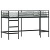 vidaXL Gyerekek Loft &Aacute;gykerete Egysz&iacute;nű Fekete 75 x 190 cm Ac&eacute;l