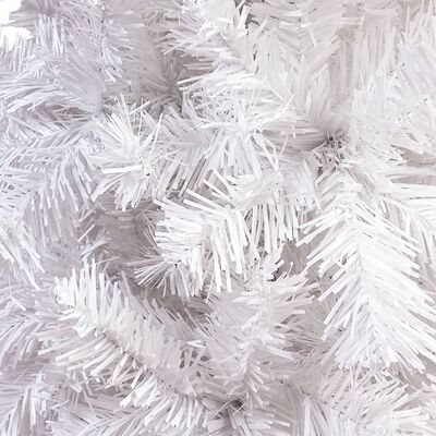 vidaXL fehér vékony karácsonyfa LED-ekkel és gömbszettel 120 cm