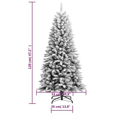 vidaXL PVC és polietilén műkarácsonyfa pelyhes hóval 120 cm