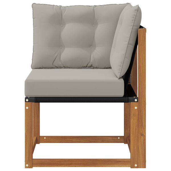 vidaXL K&uuml;lt&eacute;ri Sarokkanap&eacute; T&ouml;m&ouml;r ak&aacute;cfa &eacute;s Textilene sz&ouml;vet