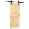 vidaXL Cs&uacute;sz&oacute; ajt&oacute; Term&eacute;szetes &eacute;s Fekete 90 x 210 cm Szil&aacute;rd Fenyőfa