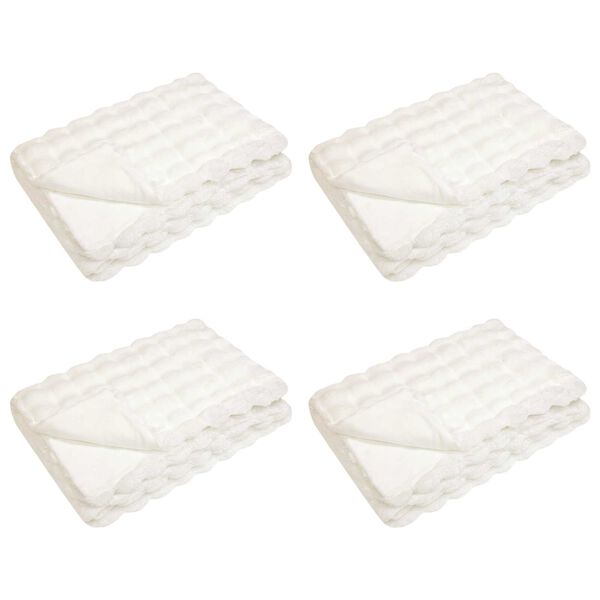 vidaXL Műny&uacute;l szőrm&eacute;s takar&oacute; 4 pcs Feh&eacute;r 130 x 150 cm Poli&eacute;szter