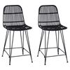 vidaXL B&aacute;rsz&eacute;k 2 db Fekete 44 x 54 x 96 cm Rattan &eacute;s ac&eacute;l
