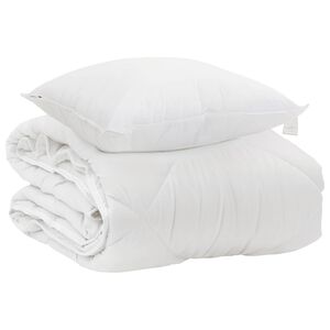 vidaXL &Eacute;vszakokon &Aacute;t Duvet p&aacute;rn&aacute;val 2 pcs Feh&eacute;r Mikrosz&aacute;l
