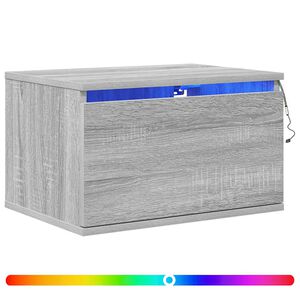 vidaXL fali sz&uuml;rke sonoma t&ouml;lgy &eacute;jjeliszekr&eacute;ny LED f&eacute;nyekkel