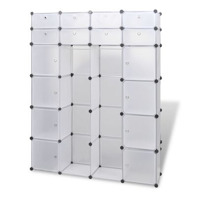 vidaXL fehér moduláris szekrény 18 rekesszel 37 x 146 x 180,5 cm