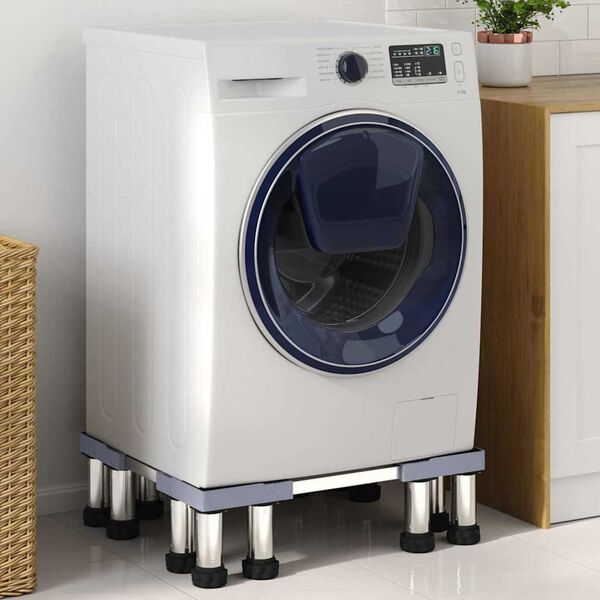 vidaXL Mosógépállvány Szürke 67 x 67 x 21,5 cm Rozsdamentes acél