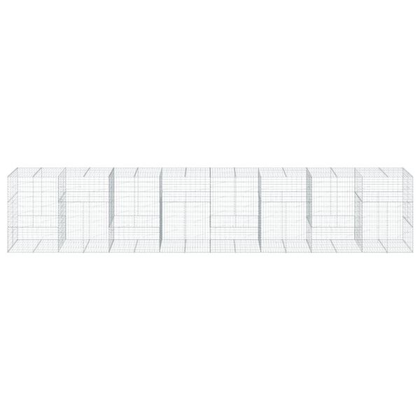 vidaXL horganyzott vas gabion kosár fedéllel 800 x 100 x 150 cm