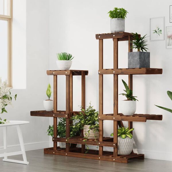 vidaXL t&ouml;m&ouml;r fenyőfa vir&aacute;gtart&oacute; &aacute;llv&aacute;ny 95 x 25 x 96 cm