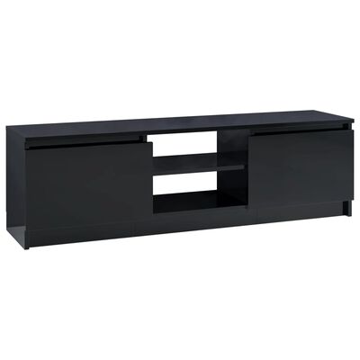 vidaXL magasfényű fekete forgácslap TV szekrény 120 x 30 x 35,5 cm