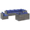 vidaXL 8 r&eacute;szes sz&uuml;rke polyrattan kerti &uuml;lőgarnit&uacute;ra p&aacute;rn&aacute;kkal