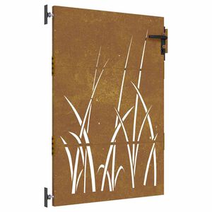 vidaXL fűmint&aacute;s corten ac&eacute;l kerti kapu 85 x 125 cm