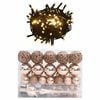 vidaXL 60 r&eacute;szes r&oacute;zsaarany kar&aacute;csonyi g&ouml;mbszett cs&uacute;ccsal+150 LED-del
