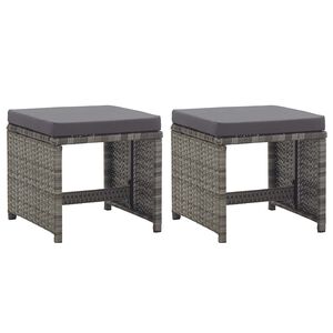 vidaXL 2 db antracitsz&uuml;rke polyrattan kerti &uuml;lőke p&aacute;rn&aacute;val