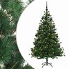 vidaXL Műkar&aacute;csonyfa g&ouml;mbbel 150 cm 150 LED Meleg feh&eacute;r PVC &eacute;s f&eacute;m