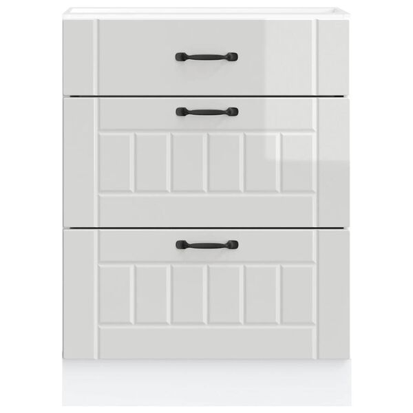 vidaXL konyhai als&oacute;szekr&eacute;ny "Lucca" magasf&eacute;nyű feh&eacute;r, r&eacute;tegelt fa