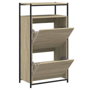 vidaXL sonoma t&ouml;lgy sz&iacute;nű szerelt fa cipőszekr&eacute;ny 60x34x112 cm