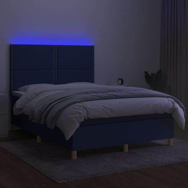 vidaXL k&eacute;k sz&ouml;vet rug&oacute;s &eacute;s LED-es &aacute;gy matraccal 140x190 cm